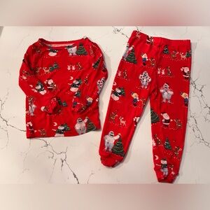 Pottery Barn Kids Rudolph Tight Fit Kid Pajama Set